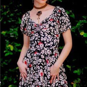 Trashy diva Lamour puff sleeve 1934 floral dress